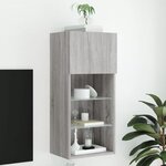 vidaXL Meuble TV avec lumières LED sonoma gris 40 5x30x90 cm