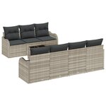 Ensemble de Canapés de Jardin 8 Pièces avec Coussins en Rattan Poly Gris Clair