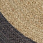 vidaXL Tapis fait à la main Jute avec bord gris foncé 240 cm