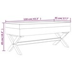 vidaXL Tabouret de rangement Bleu 110x45x49 cm Velours