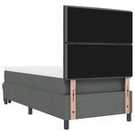 vidaXL Lit avec Sommier et Matelas & Banquette Gris Foncé 90x200 cm Tissu