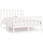 vidaXL Cadre de lit sans matelas blanc 120x190 cm bois massif