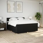 vidaXL Sommier à lattes de lit avec matelas Noir 200x200 cm Tissu