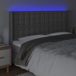 vidaXL Tête de lit à LED Gris 203x16x118/128 cm Similicuir