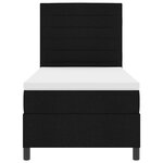vidaXL Lit à ressorts avec matelas et LED noir 100x200 cm en tissu