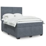 vidaXL Sommier à lattes de lit et matelas Gris foncé 160x200cm Velours