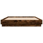 vidaXL Cadre de lit avec LED sans matelas chêne fumé 140x200 cm