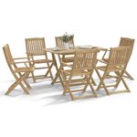 vidaXL Ensemble à manger de jardin 7 Pièces Bois d'acacia solide