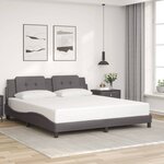 vidaXL Cadre de lit avec LED sans matelas gris 180x200 cm