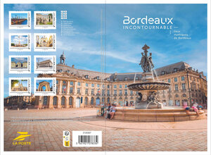 Collector 8 timbres - Bordeaux incontournable - Lieux mythiques de Bordeaux - Lettre Verte