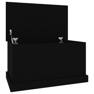 vidaXL Boîte de rangement noir 70x40x38 cm bois d'ingénierie