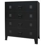 vidaXL Commode à tiroirs Métal Style Industriel 78x40x93 cm Noir