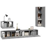 vidaXL Ensemble de meubles TV 4 Pièces Sonoma gris Bois d'ingénierie
