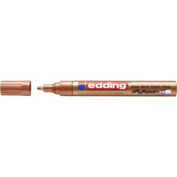 Marqueur Peinture Brillante 750 Pointe Ronde Cuivre 2-4 mm x 10 EDDING