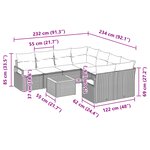 vidaXL Ensemble de Canapés de Jardin 9 Pièces avec Coussins en Rattan Synthétique Noir et Acacia