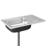 vidaXL Jeu d'évier de cuisine et égouttoir argenté 800x500x155 mm inox
