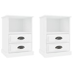 vidaXL Tables de chevet 2 Pièces blanc 43x36x60 cm