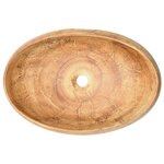 vidaXL Vasque à poser marron ovale 59x40x15 cm céramique