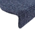 vidaXL Tapis d'escalier auto-adhésif Poinçon aiguilleté 15 Pièces Bleu