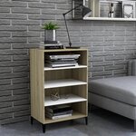 vidaXL Buffet Blanc et chêne sonoma 57x35x90 cm Aggloméré