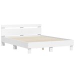 vidaXL Cadre de lit avec tête de lit blanc 140x190cm bois d'ingénierie