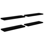 vidaXL Étagère murale flottante 4 Pièces Noir brillant 120x23 5x3 8cm MDF