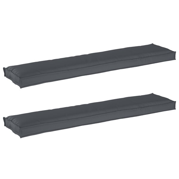 vidaXL Coussins en Palette pour Banc 2 Pièces Anthracite 180x40x8 cm Tissu Oxford