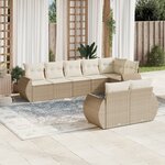 vidaXL Salon de jardin avec coussins 8 Pièces beige résine tressée
