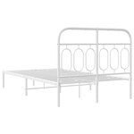 vidaXL Cadre de lit métal sans matelas et tête de lit blanc 120x200 cm