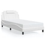 vidaXL Cadre de lit avec LED sans matelas blanc 100x200 cm