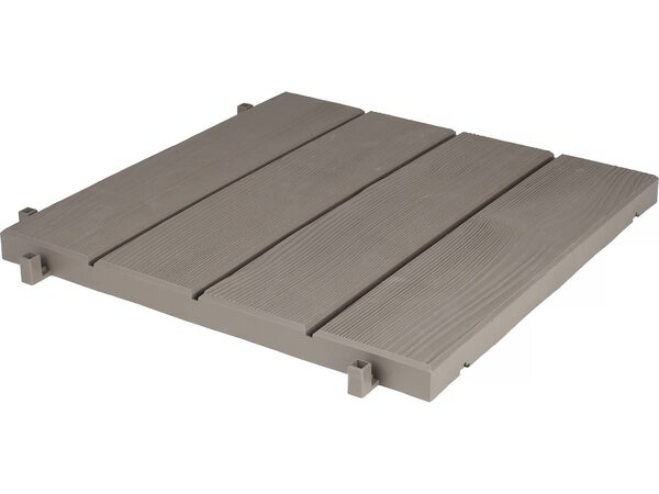 Dalle en plastique - Lot de 6 (1m²) -  38.4 x 38.4 x 2.5 cm - Taupe