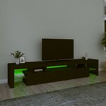vidaXL Meuble TV avec lumières LED Noir 215x36 5x40 cm