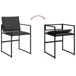 vidaXL Ensemble à manger de jardin avec coussins 9 Pièces noir textilène
