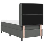 Lit box spring vidaXL avec matelas et LED gris foncé 90x200 cm en tissu