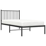 vidaXL Cadre de lit métal sans matelas avec tête de lit noir 90x190 cm