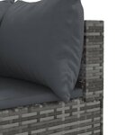 vidaXL Salon de jardin 7 Pièces avec coussins Gris Résine tressée