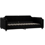 vidaXL Lit de jour avec gigogne et tiroirs noir 90x200 cm tissu