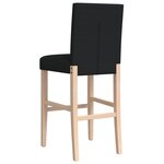 vidaXL Chaises de bar lot de 2 bois massif d'hévéa et tissu