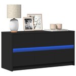 vidaXL Meuble TV avec LED noir 100x34x50 cm bois d'ingénierie