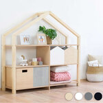 Etagère en bois massif bois vernis et blanc 39 x 137 x 146 cm