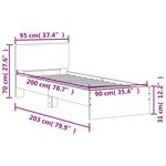 vidaXL Cadre de lit tête de lit et lumières LED chêne marron 90x200 cm