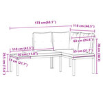 vidaXL Bancs de jardin avec coussins lot de 2 acier enduit de poudre