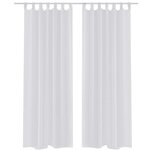 vidaXL Rideau fin Blanc 140x225 cm 2 Pièces