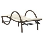 vidaXL Chaises longues lot de 2 avec table marron résine tressée