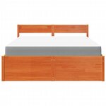 vidaXL Lit avec tiroirs/matelas cire marron 140x200 cm bois massif pin