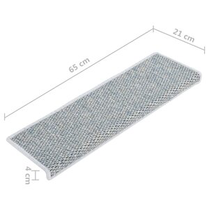 vidaXL Tapis d'escalier autocollants 15 Pièces 65x21x4 cm Bleu
