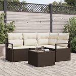 vidaXL Ensemble de canapé de jardin 4 pièces avec coussins gris en poly rotin