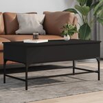 vidaXL Table basse noir 100x50x45 cm bois d'ingénierie et métal