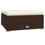 vidaXL Salon de jardin 5 Pièces avec coussins Résine tressée Marron