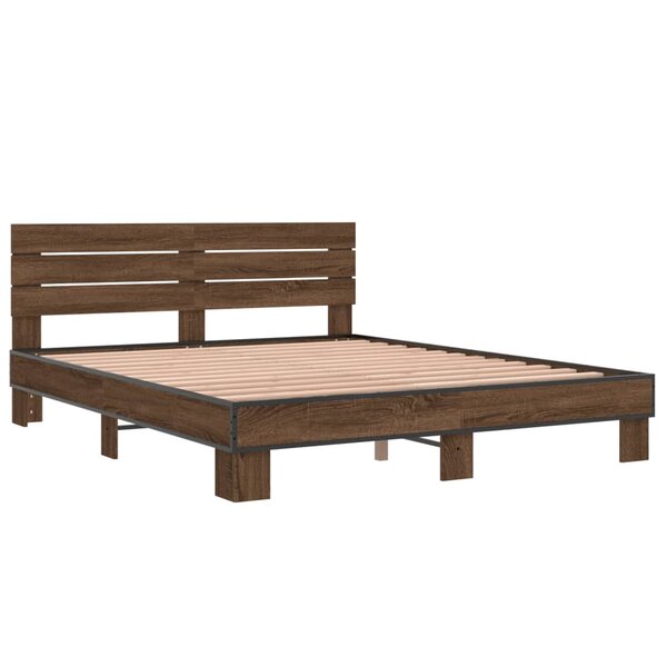vidaXL Cadre de lit sans matelas chêne marron 160x200 cm